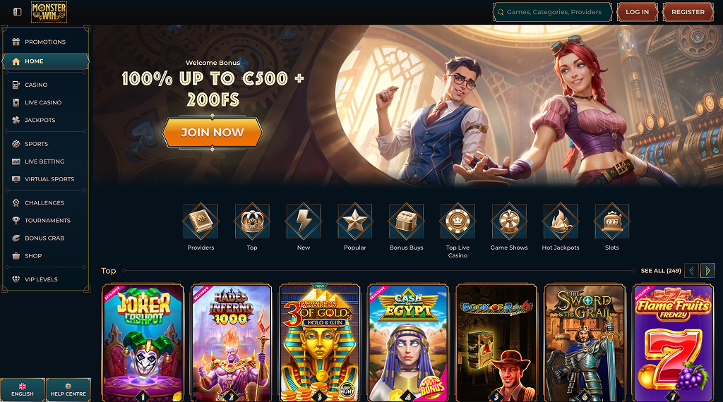Monsterwincz CZ 2026 Vstupte do světa nekonečných příležitostí 1 monster win casino lobby